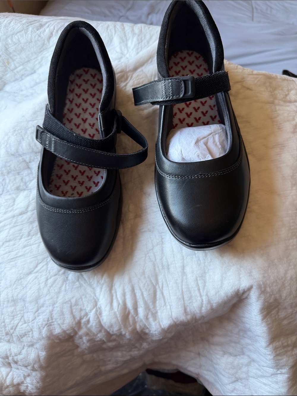 Anodyne Black Mary Jane Shoes with Hook-and-Loop Strap No 19 firs generation